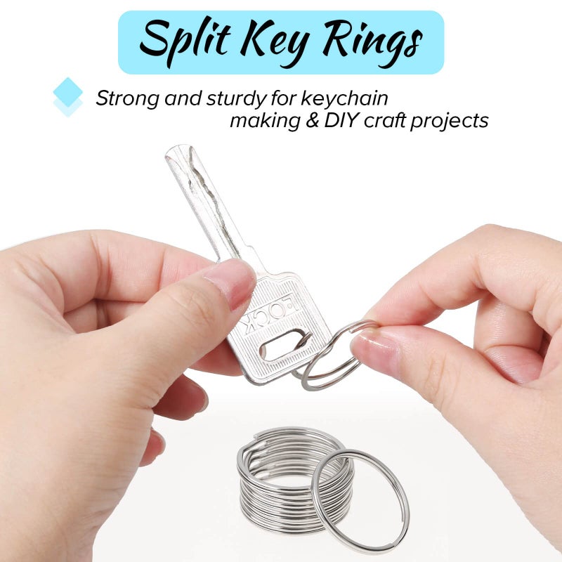 Paxcoo 100 Pack Keyrings, Split Key Rings Bulk for Keychain and Crafts (1 Inch) - Image 4